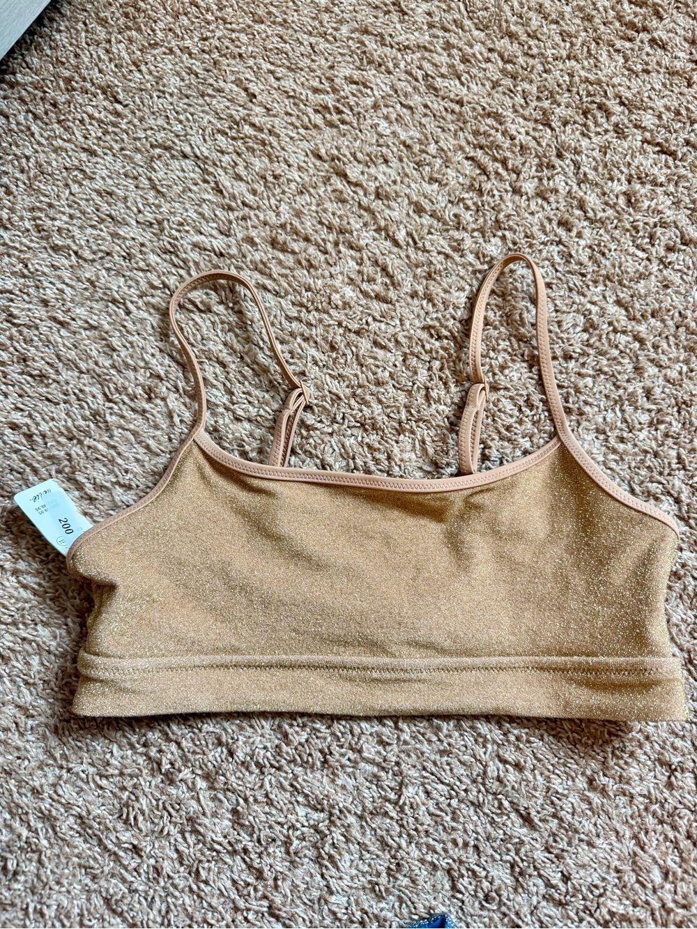 Aerie Shimmer Gold Swim Top Bralette Swimsuit 2 Piece Bikini Top